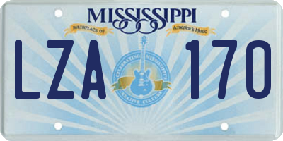 MS license plate LZA170