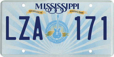 MS license plate LZA171