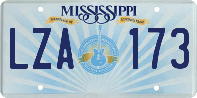 MS license plate LZA173