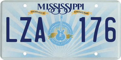 MS license plate LZA176