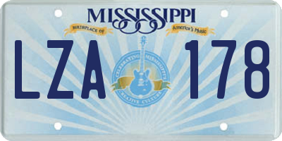 MS license plate LZA178