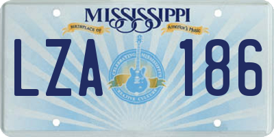 MS license plate LZA186