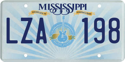 MS license plate LZA198