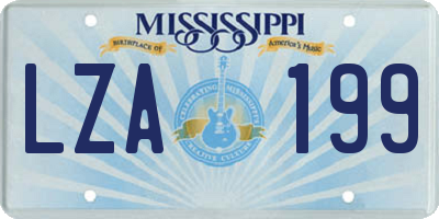 MS license plate LZA199