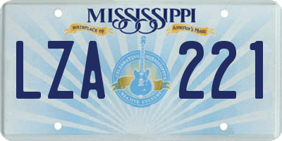 MS license plate LZA221