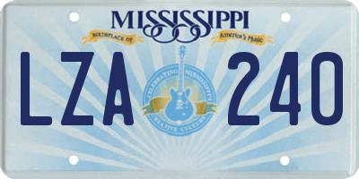 MS license plate LZA240