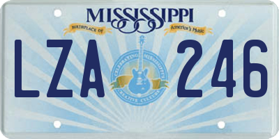 MS license plate LZA246