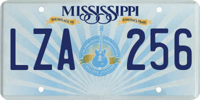 MS license plate LZA256