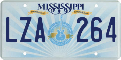 MS license plate LZA264