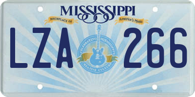 MS license plate LZA266