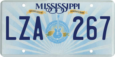 MS license plate LZA267