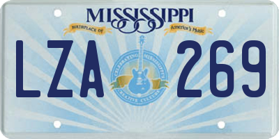 MS license plate LZA269
