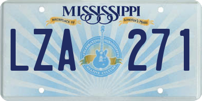 MS license plate LZA271