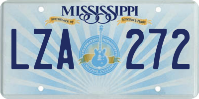 MS license plate LZA272