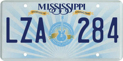 MS license plate LZA284