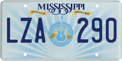 MS license plate LZA290