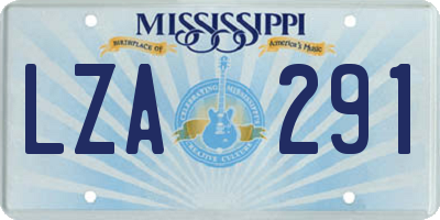 MS license plate LZA291