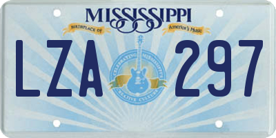 MS license plate LZA297
