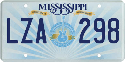 MS license plate LZA298