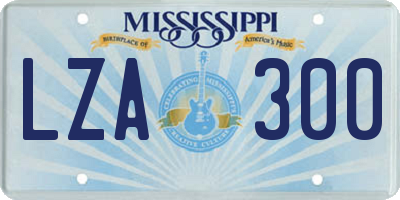 MS license plate LZA300
