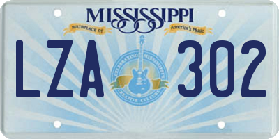 MS license plate LZA302
