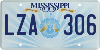 MS license plate LZA306