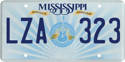 MS license plate LZA323
