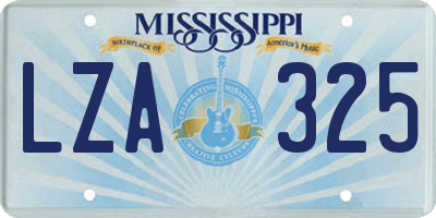 MS license plate LZA325
