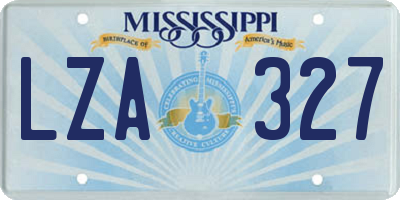 MS license plate LZA327