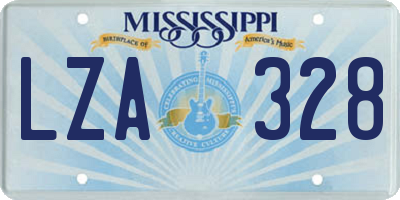 MS license plate LZA328