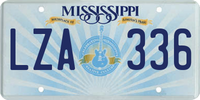 MS license plate LZA336