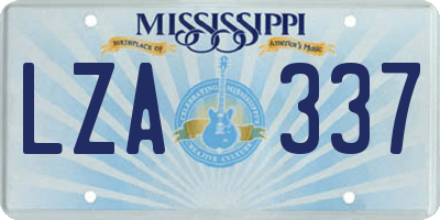 MS license plate LZA337