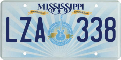 MS license plate LZA338