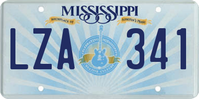 MS license plate LZA341