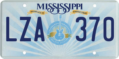 MS license plate LZA370