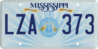MS license plate LZA373