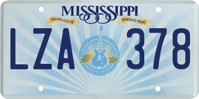 MS license plate LZA378