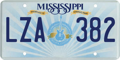 MS license plate LZA382