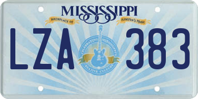 MS license plate LZA383