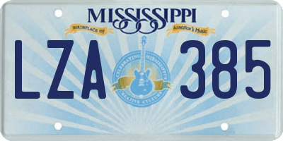 MS license plate LZA385