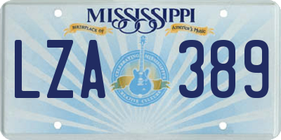MS license plate LZA389