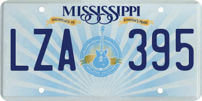 MS license plate LZA395