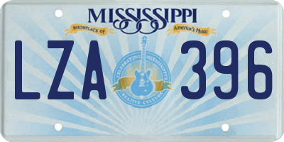 MS license plate LZA396