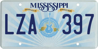 MS license plate LZA397