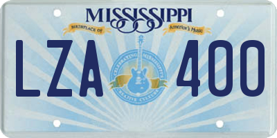 MS license plate LZA400