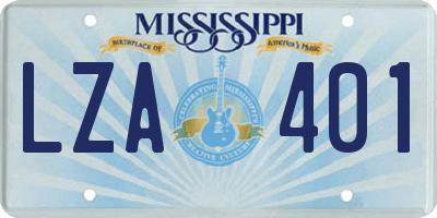MS license plate LZA401