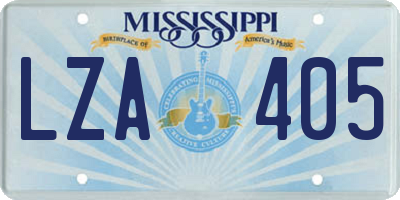 MS license plate LZA405