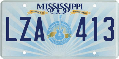 MS license plate LZA413