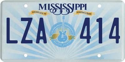 MS license plate LZA414