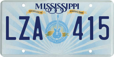 MS license plate LZA415